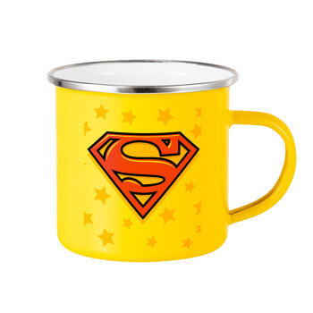 Superman Pink, Yellow Enamel Metallic Cup 360ml