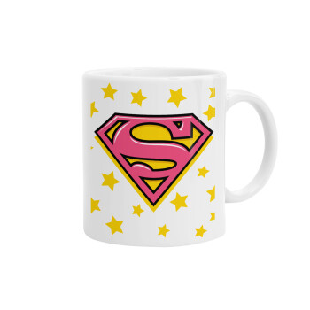 Superman Pink, Ceramic coffee mug, 330ml (1pcs)