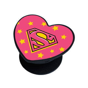 Superman Pink, Phone Holders Stand  καρδιά Μαύρο Βάση Στήριξης Κινητού στο Χέρι