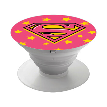 Superman Pink, Phone Holders Stand  White Hand-held Mobile Phone Holder