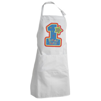 Happy 1st Birthday, Adult Chef Apron (with sliders and 2 pockets)