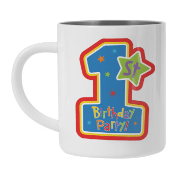 Happy 1st Birthday, Mug Stainless steel double wall 450ml