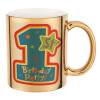 Mug ceramic, gold mirror, 330ml