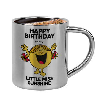 Happy Birthday miss sunshine, Double-wall metal cup for espresso (220ml)