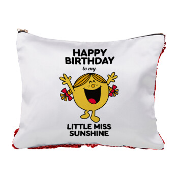 Happy Birthday miss sunshine, Τσαντάκι νεσεσέρ με πούλιες (Sequin) Κόκκινο