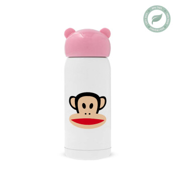 Monkey, Pink stainless steel thermal flask, 320ml