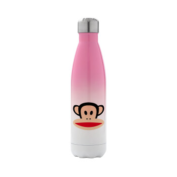 Monkey, Metal mug thermos Pink/White (Stainless steel), double wall, 500ml