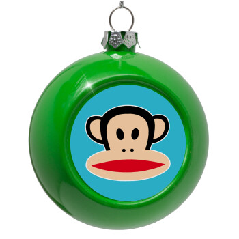 Monkey, Green Christmas tree ornament bauble 8cm