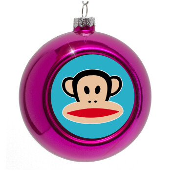 Monkey, Purple Christmas tree ornament bauble 8cm