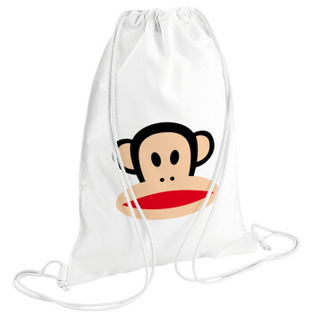 Monkey, Backpack pouch GYMBAG white (28x40cm)