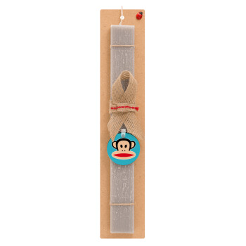 Monkey, Easter Set, wooden keychain & scented Easter candle flat (30cm) (GRAY)