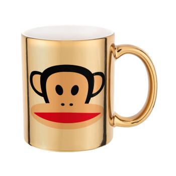Monkey, Mug ceramic, gold mirror, 330ml
