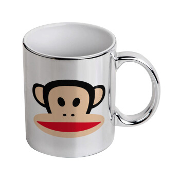 Monkey, Mug ceramic, silver mirror, 330ml