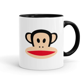 Monkey, Mug colored black, ceramic, 330ml