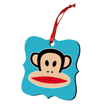 Monkey, Christmas ornament polygon wooden 7.5cm