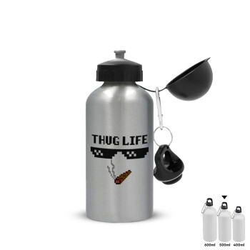 thug life, Metallic water jug, Silver, aluminum 500ml