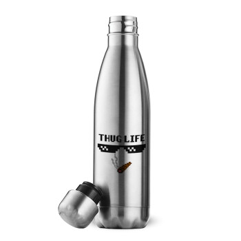 thug life, Inox (Stainless steel) double-walled metal mug, 500ml