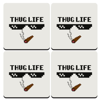thug life, ΣΕΤ 4 Σουβέρ ξύλινα τετράγωνα (9cm)