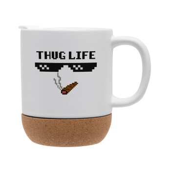 thug life, Ceramic coffee mug Cork (MAT), 330ml (1pcs)