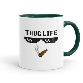 thug life, Mug colored green, ceramic, 330ml