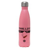 Metal mug thermos Pink Mat (Stainless steel), double wall, 500ml