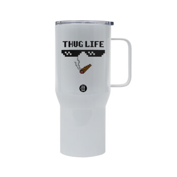 thug life, Mega Stainless steel Tumbler with lid, double wall 750L