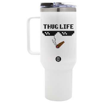 thug life, Mega Tumbler με καπάκι, διπλού τοιχώματος (θερμό) 1,2L
