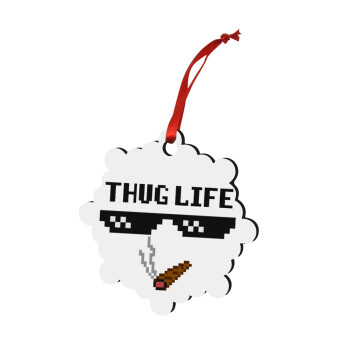 thug life, Christmas ornament snowflake wooden 7.5cm