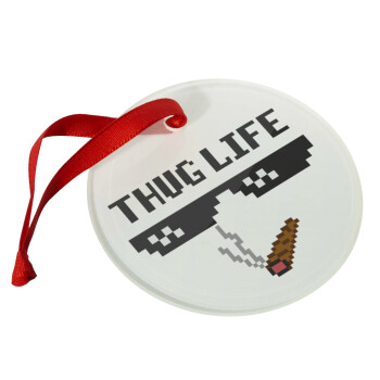 thug life, Christmas ornament glass 9cm