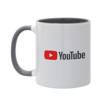 Youtube, Mug colored grey, ceramic, 330ml