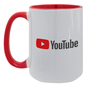 Youtube, Κούπα Mega 15oz, κεραμική Κόκκινη, 450ml