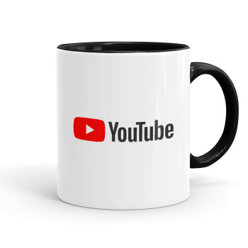 Youtube, Mug colored black, ceramic, 330ml