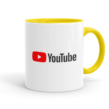 Youtube, Mug colored yellow, ceramic, 330ml