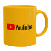 Ceramic coffee mug yellow, 330ml