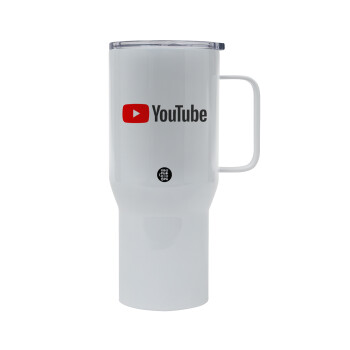 Youtube, Mega Stainless steel Tumbler with lid, double wall 750L