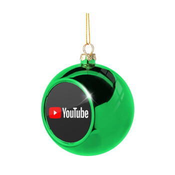 Youtube, Green Christmas tree ornament ball 8cm