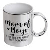 Mug ceramic, silver mirror, 330ml