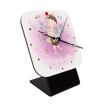 Η νονά μου, Νεράϊδα, Quartz Wooden table clock with hands (10cm)