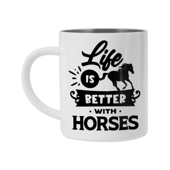 Life is Better with a Horses, Κούπα Ανοξείδωτη διπλού τοιχώματος 450ml