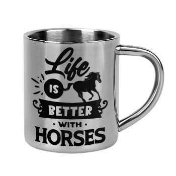Life is Better with a Horses, Mug Stainless steel double wall 300ml