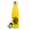 Yellow Stainless Steel Metallic Thermos, double-walled, 500ml