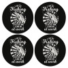 SET of 4 round wooden coasters (9cm)