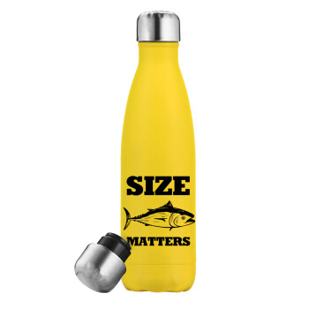 Size matters, Yellow Stainless Steel Metallic Thermos, double-walled, 500ml