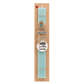 Size matters, Easter Set, wooden keychain & aromatic flat Easter candle (30cm) (TURQUOISE)