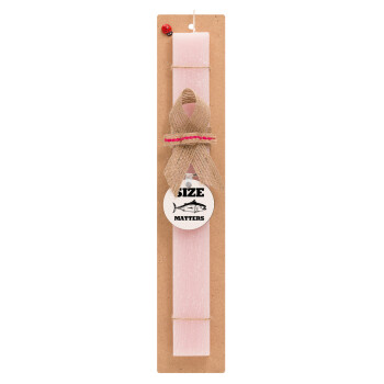 Size matters, Easter Set, wooden keychain & scented flat Easter candle (30cm) (PINK)