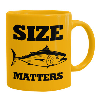 Size matters, Κούπα, κεραμική κίτρινη, 330ml (1 τεμάχιο)