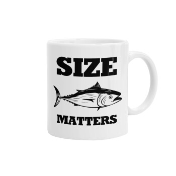 Size matters, Ceramic coffee mug, 330ml (1pcs)