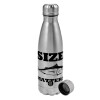 Metallic water bottle, stainless steel, 750ml