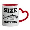 Mug heart red handle, ceramic, 330ml