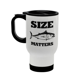 Size matters, Stainless steel travel mug with lid, double wall white 450ml